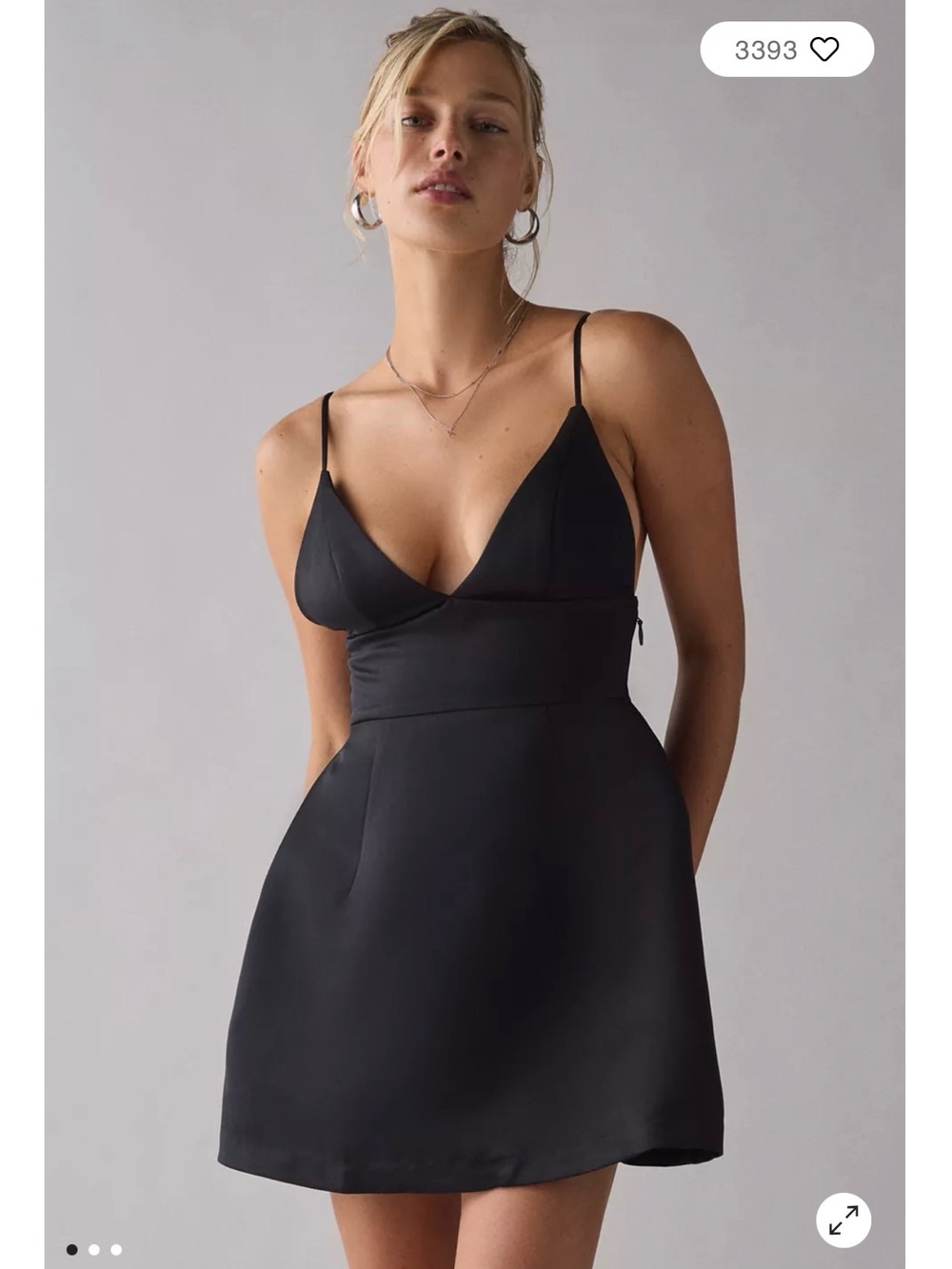 Urban Outfitters Black Satin Mini Slip Dress
